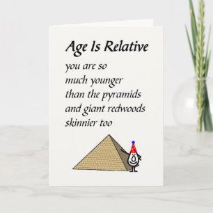 Leeftijd Is Relatief - een grappig verjaardagsgedi Kaart