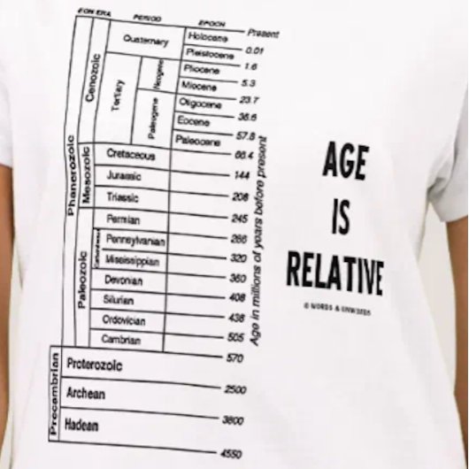 Leeftijd is relatief (geologische Humor) T-shirt