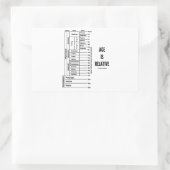 Leeftijd is relatief (geologische tijdgrafiek) rechthoekige sticker (Tas)