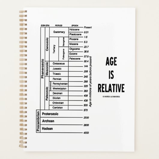 Leeftijd is relatief geologische tijdschaal geek H Planner (Voorkant)