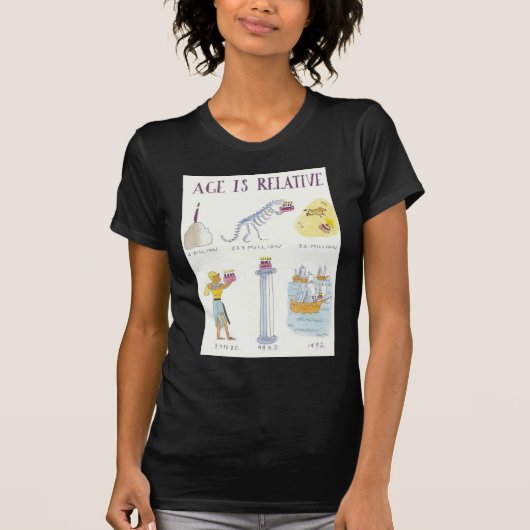 Leeftijd is relatief t-shirt (Voorkant)