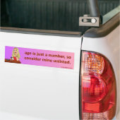 leeftijd is slechts een getal... bumpersticker (Op Truck)