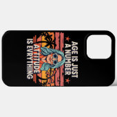 Leeftijd is slechts een getal, retro oudere vrouw Case-Mate iPhone case (Achterkant (horizontaal))