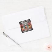 Leeftijd is slechts een getal, retro oudere vrouw vierkante sticker (Envelop)