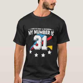 Leeftijd is slechts nummer sport 31 t-shirt