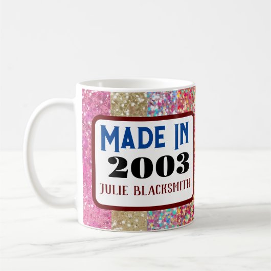 Leeftijd mok cadeau voor 21e verjaardag 2004 (Links)