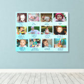 Leeftijd Progressie eerste jaar Baby Fotokunst Canvas Afdruk (Insitu (Houten vloer))