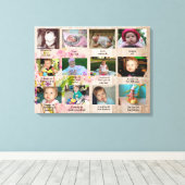 Leeftijd Progressie eerste jaar Baby Fotokunst Canvas Afdruk (Insitu (Houten vloer))