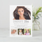 Leeftijd Progressie Foto Modern Afstuderen Kaart (Staand voorkant)