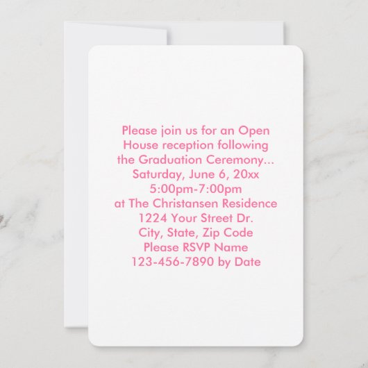 Leeftijd Progressie Foto roze Moderne Afstuderen Kaart (Achterkant)