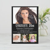 Leeftijd Progressie Foto zwart Modern Afstuderen Kaart (Staand voorkant)