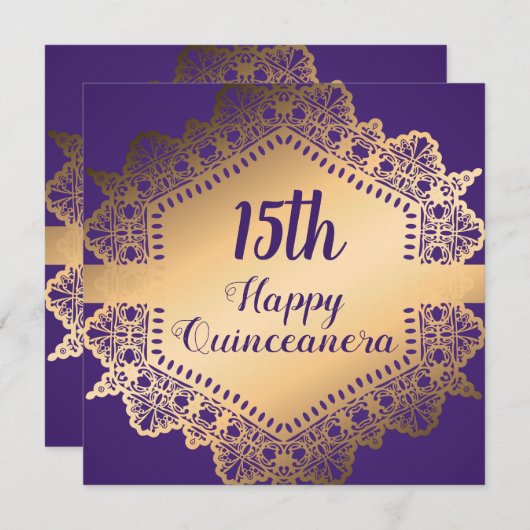 Leeftijd toevoegen | Happy Quinceanera Kaart (Voorkant / Achterkant)