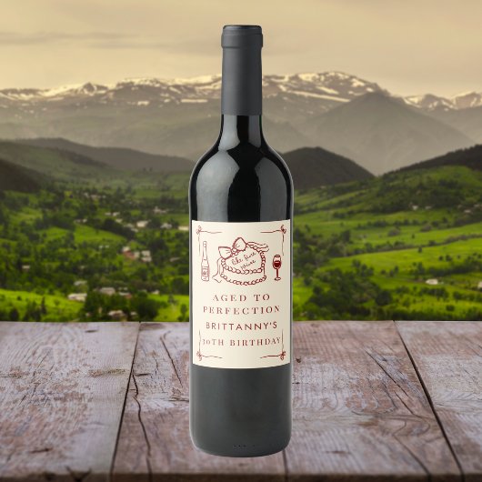 Leeftijd tot in de perfectie als een fijne wijn ve etiket