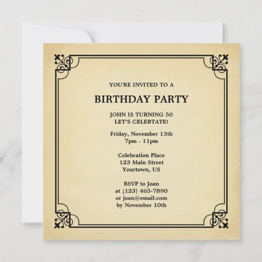  leeftijd tot perfecte zondag uitnodigen kaart (Achterkant)