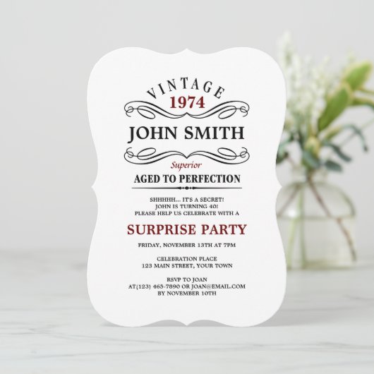  leeftijd tot perfecte zondag uitnodigen kaart (Staand voorkant)