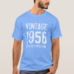 Leeftijd tot perfectie 1956 mannen 60th Birthday s T-shirt<br><div class="desc">Leeftijd tot perfectie, geboren in 1956 mannen 60e verjaardag t shirt. Grappig citeren blauw T-shirt voor 60-jarige mannen. Faded typografische vormgeving met geboortejaar. Voeg je eigen aangepaste datum toe. jaar / vastgesteld nummer. Koele verrassing Een cadeauidee van een Birthday-feest voor een legendarische vader, vader, echtgenoot, oom, opa, broer, opa, stiefvader,...</div>