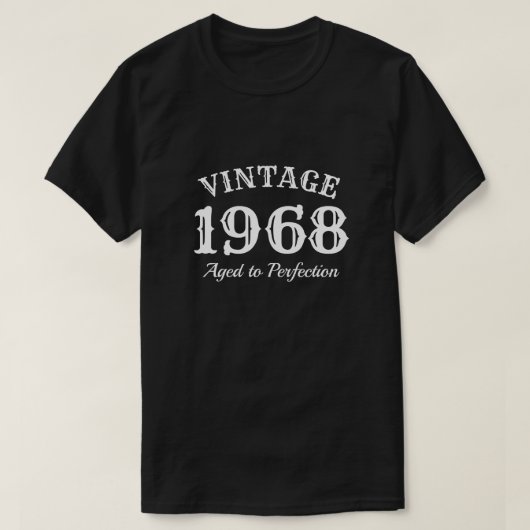 Leeftijd tot perfectie 1968 mannen 50th Birthday s T-shirt (Design voorkant)
