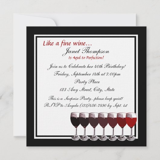 Leeftijd tot Perfectie 40e verjaardag Uitnodigen Kaart (Voorkant)