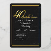 Leeftijd tot Perfectie Cocktail 40ste Verjaardagsf Folie Uitnodiging (Voorkant)