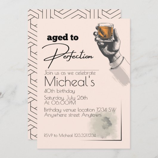 Leeftijd tot perfectie Mannen verjaardagsfeest Kaart (Voorkant / Achterkant)