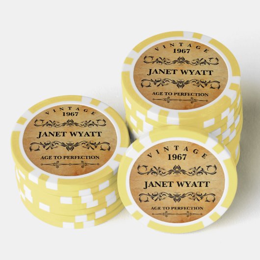 Leeftijd tot perfectie  Verjaardag Poker Chips (Opstapeling)