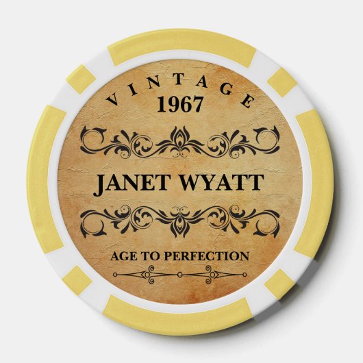 Leeftijd tot perfectie  Verjaardag Poker Chips (Achterkant)