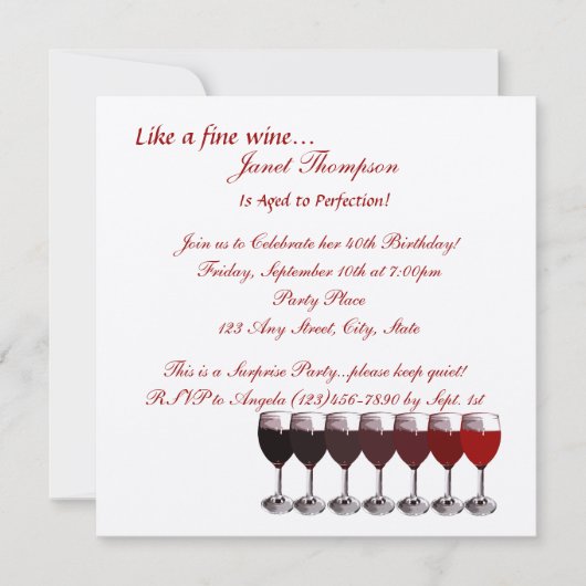 Leeftijd tot perfectie / verjaardagsuitnodiging kaart (Voorkant)