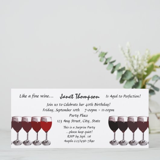 Leeftijd tot perfectie / verjaardagsuitnodiging kaart (Staand voorkant)