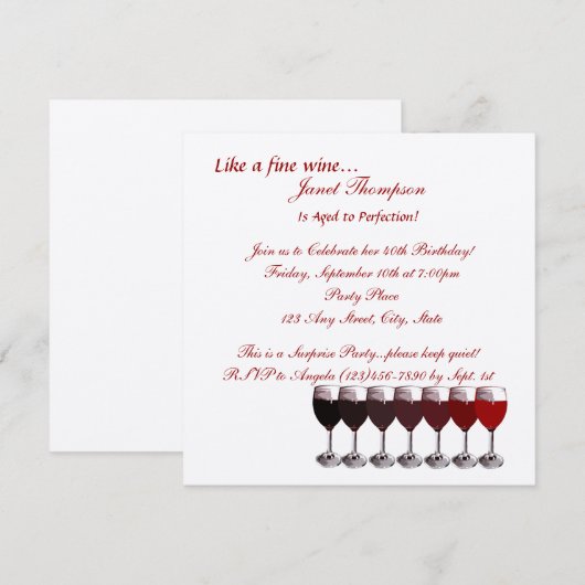 Leeftijd tot perfectie / verjaardagsuitnodiging kaart (Voorkant / Achterkant)