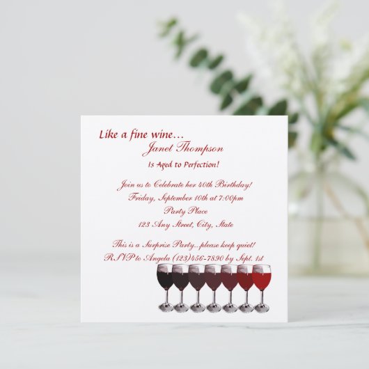 Leeftijd tot perfectie / verjaardagsuitnodiging kaart (Staand voorkant)