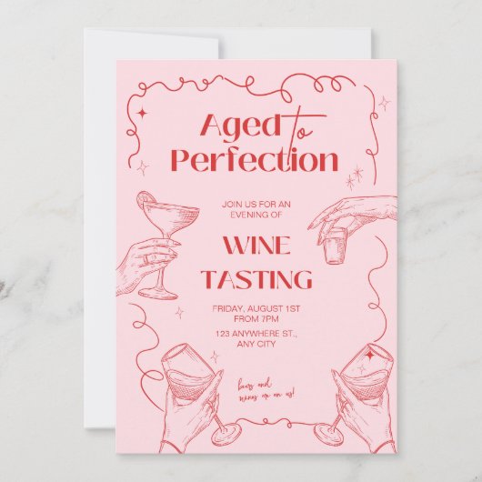 Leeftijd tot perfectie wijnproeverij nodigen uit kaart (Voorkant)