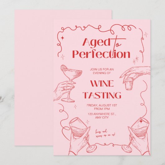 Leeftijd tot perfectie wijnproeverij nodigen uit kaart (Voorkant / Achterkant)