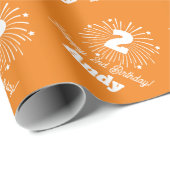 Leeftijd twee 2e Verjaardag baby op maat feest Cadeaupapier (Rol Hoek)