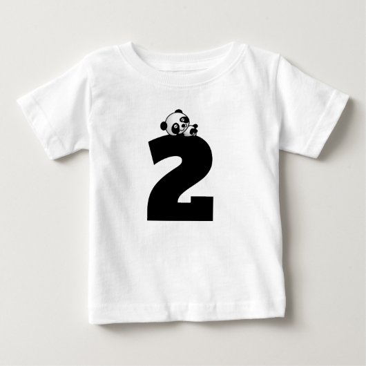 Leeftijd twee 2e verjaardag Panda Beer T-shirts (Voorkant)