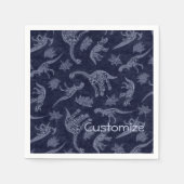 Leeftijd van de dinosauriërs skeleton Pattern Napk Servet (Voorkant)