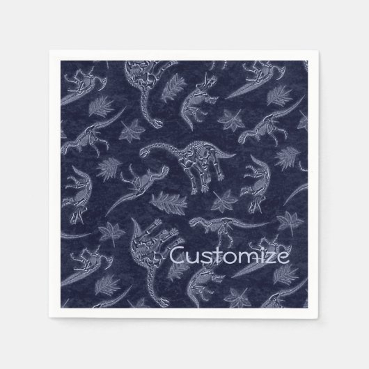 Leeftijd van de dinosauriërs skeleton Pattern Napk Servet (Voorkant)