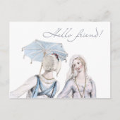 Leeftijd van Jane Austen Regency Hallo Friend Brie Briefkaart (Voorkant)