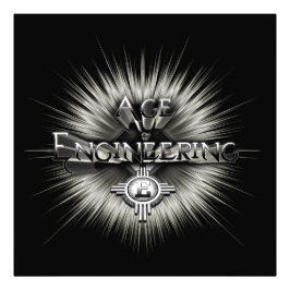 Leeftijd van technische typografie foto afdruk