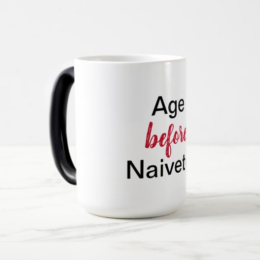 Leeftijd voor Naivete Magische Mok (Voorkant links)