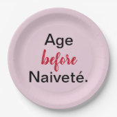 Leeftijd voor naïviteit in roze papieren Bord (Voorkant)
