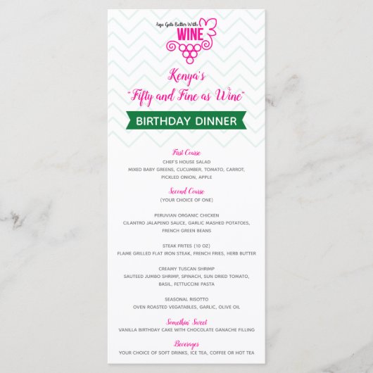 Leeftijd wordt beter met het menu Wijn (Voorkant)