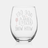 Leeftijd wordt beter met wijn grappige verjaardag wijnglas zonder voet (Achterkant)