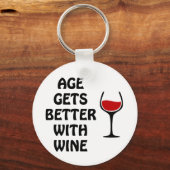Leeftijd wordt beter met wijn sleutelhanger (Voorkant)