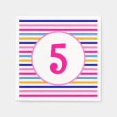 Leeftijdsnummer: kleurrijke streep Patroon Vivid Servet (Voorkant)