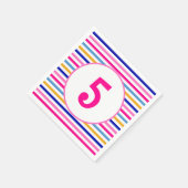 Leeftijdsnummer: kleurrijke streep Patroon Vivid Servet (Hoek)