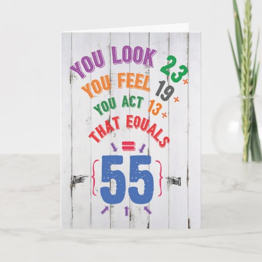 Leeftijdsvergelijking Mijlpaal 55 - Verjaardag Kaart (Voorkant)