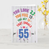 Leeftijdsvergelijking Mijlpaal 55 - Verjaardag Kaart (Gele Bloem)