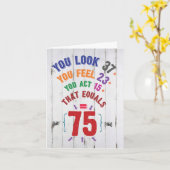 Leeftijdsvergelijking Mijlpaal 75 - Verjaardag Kaart (Gele Bloem)