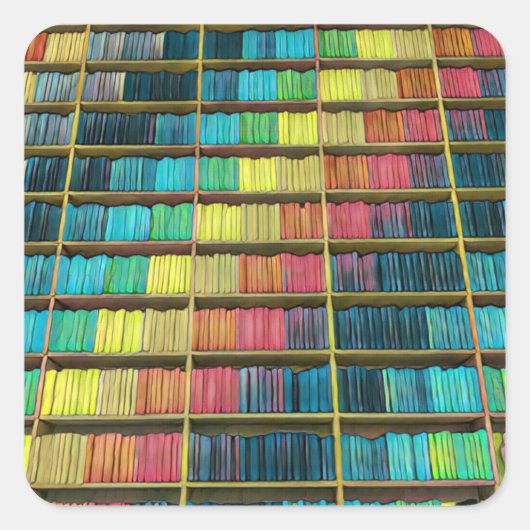 Leeftijdsweergave bibliotheek vierkante sticker (Voorkant)
