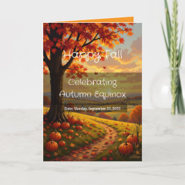 Leeg Aangepaste Herfst Equinox Gevouwen Wenskaart Kaart